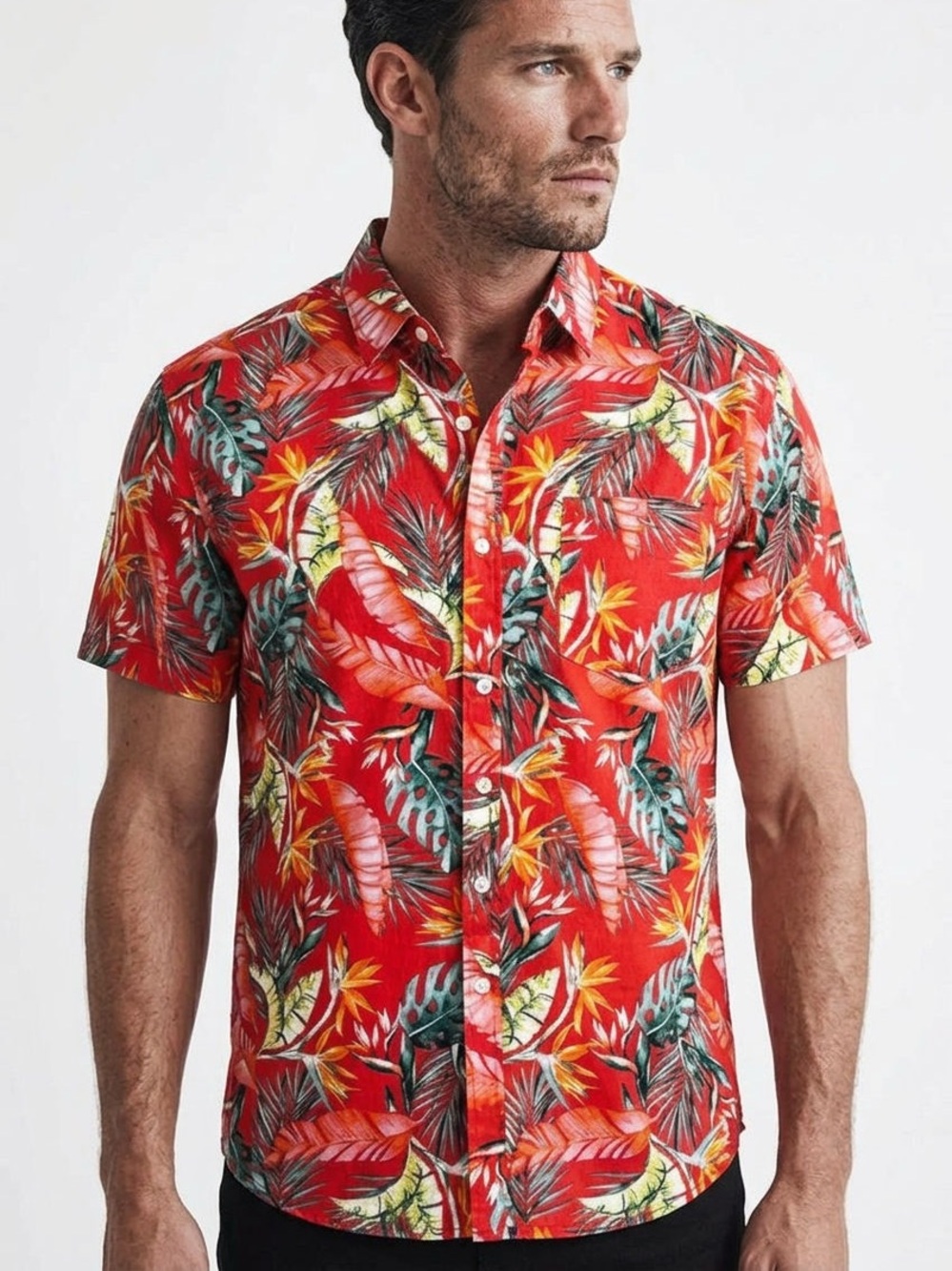 |•APT. 9•| Floral Hawaiian Standard Fit Shirt Size XL